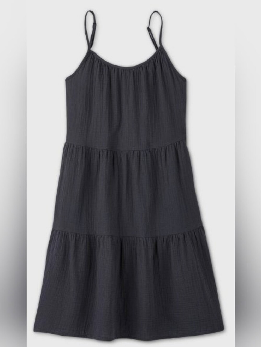 Universal Thread 100% Cotton Gauze Tiered Sun Dress W Pockets Women's XL Black